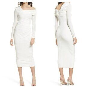 MISHA Collection Elenor Slinky Jersey Midi Dress - Ivory